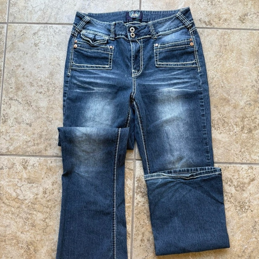 Angels Blue Straight Leg Jeans with Classic Appeal